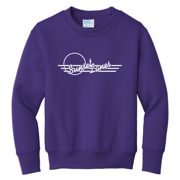 Sunset Lanes Logo 2 - Youth Core Fleece Crewneck Sweatshirt Thumbnail